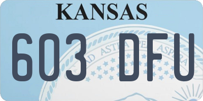 KS license plate 603DFU