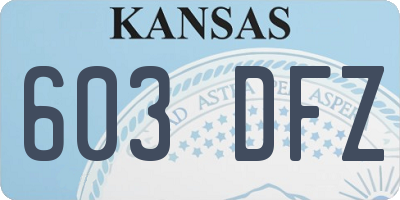 KS license plate 603DFZ