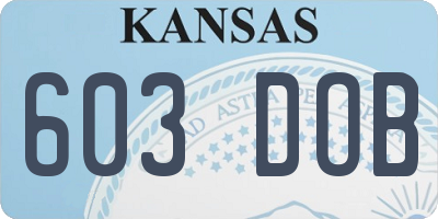 KS license plate 603DOB