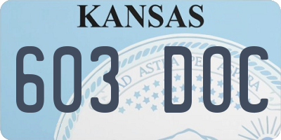 KS license plate 603DOC