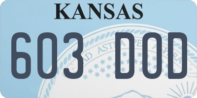KS license plate 603DOD