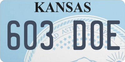 KS license plate 603DOE