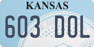 KS license plate 603DOL
