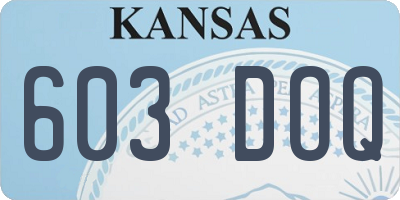 KS license plate 603DOQ