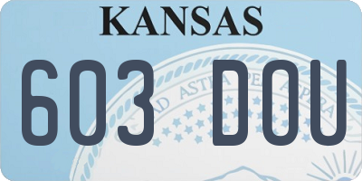 KS license plate 603DOU