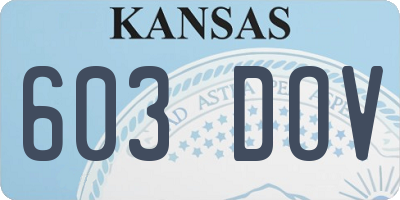 KS license plate 603DOV