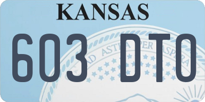 KS license plate 603DTO
