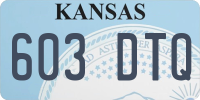KS license plate 603DTQ