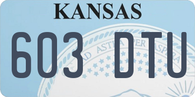 KS license plate 603DTU