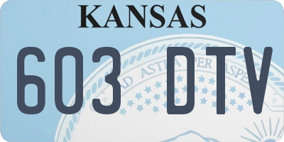 KS license plate 603DTV