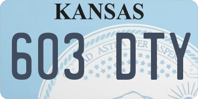 KS license plate 603DTY