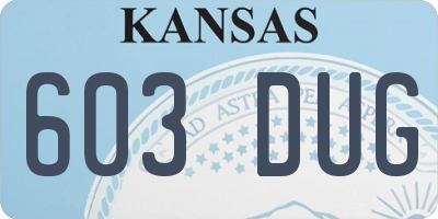 KS license plate 603DUG