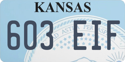 KS license plate 603EIF