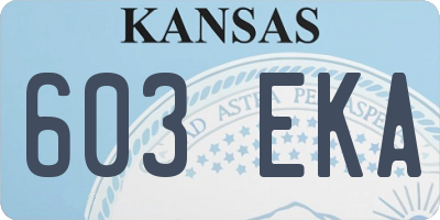 KS license plate 603EKA
