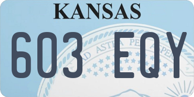 KS license plate 603EQY