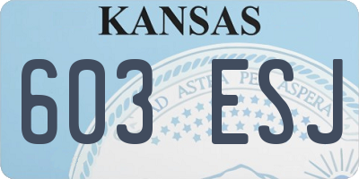 KS license plate 603ESJ