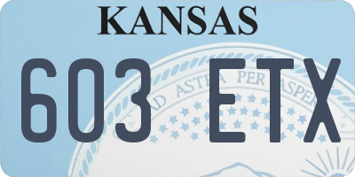 KS license plate 603ETX