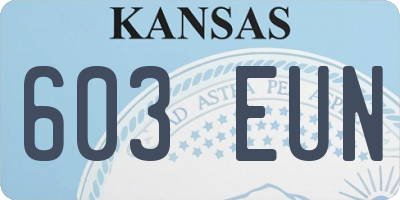 KS license plate 603EUN