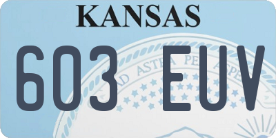 KS license plate 603EUV