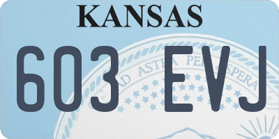 KS license plate 603EVJ