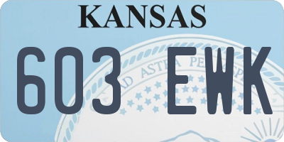 KS license plate 603EWK