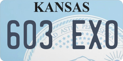 KS license plate 603EXO