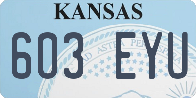 KS license plate 603EYU