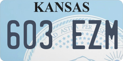 KS license plate 603EZM
