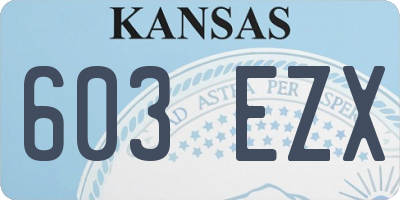 KS license plate 603EZX