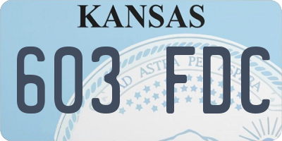KS license plate 603FDC