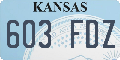 KS license plate 603FDZ