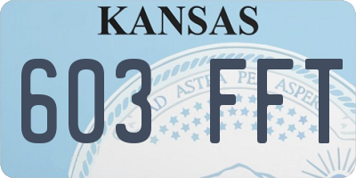 KS license plate 603FFT