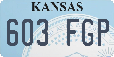 KS license plate 603FGP