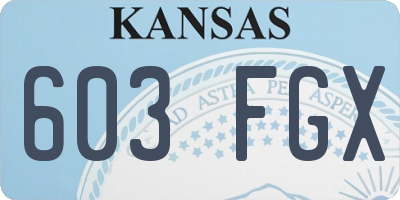 KS license plate 603FGX