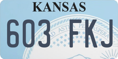 KS license plate 603FKJ