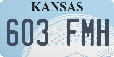KS license plate 603FMH