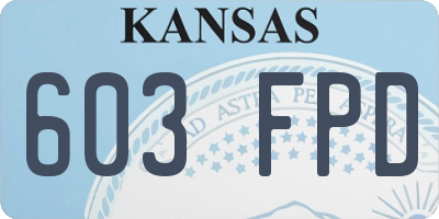 KS license plate 603FPD