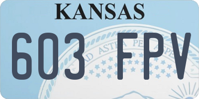 KS license plate 603FPV