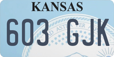 KS license plate 603GJK