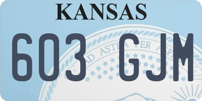 KS license plate 603GJM