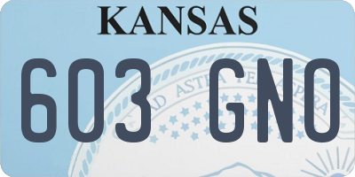 KS license plate 603GNO