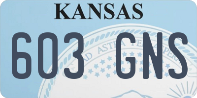 KS license plate 603GNS