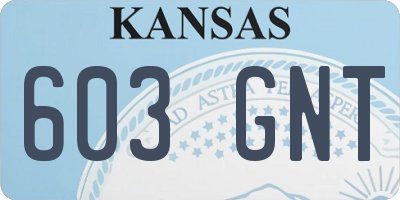 KS license plate 603GNT