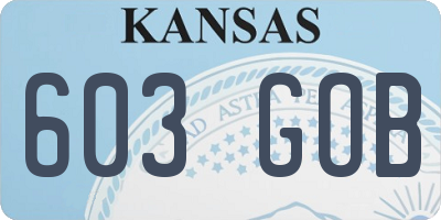 KS license plate 603GOB