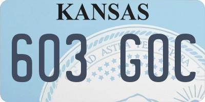 KS license plate 603GOC