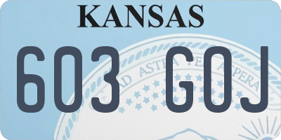 KS license plate 603GOJ