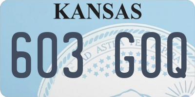 KS license plate 603GOQ