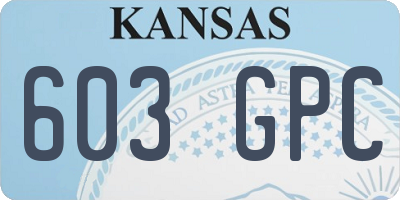 KS license plate 603GPC