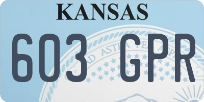 KS license plate 603GPR
