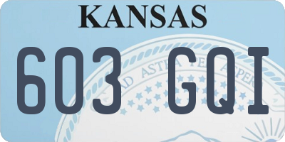 KS license plate 603GQI